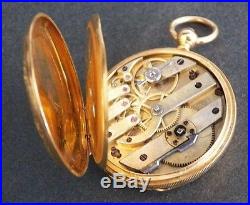 Antique Victorian Vintagesolid 18k Goldulysse Bretinghunter Pocket Watch Case