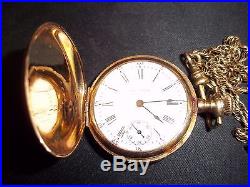 Antique Waltham Hunters Cased Pocket Watch Solid 14k Gold