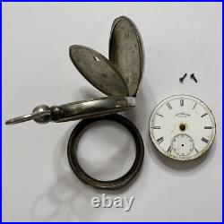 ANTIQUE c. 1887 WALTHAM BROADWAY POCKET WATCH 18S 17J COIN SILVER PERFECTION CASE