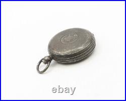 AW CO. 925 Sterling Silver Vintage Antique Oxidized Pocket Watch Case TR2478