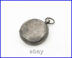 AW CO. 925 Sterling Silver Vintage Antique Oxidized Pocket Watch Case TR2478