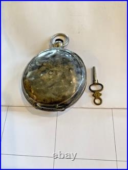 AW co Waltham pocket watch with coin silver case non running