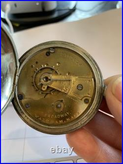 AW co Waltham pocket watch with coin silver case non running