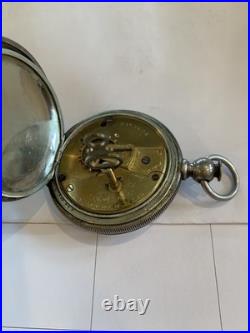 AW co Waltham pocket watch with coin silver case non running
