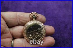 A Beautiful Elgin Gold Filled O Size Hunter Case Pocket Watch Running Fast # 8