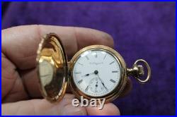 A Beautiful Elgin Gold Filled O Size Hunter Case Pocket Watch Running Fast # 8