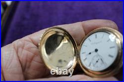 A Beautiful Elgin Gold Filled O Size Hunter Case Pocket Watch Running Fast # 8