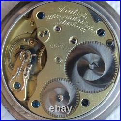 A. Lange & Sohne Glashutte Pocket Watch open face silver case 53 mm. In diameter