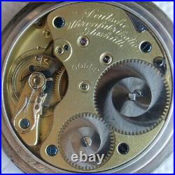 A. Lange & Sons Glashutte Pocket Watch open face silver case 53 mm. In diameter