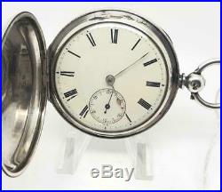 A Nice English Silver Cased Fusee Full Hunter 1871 Pocket Watch