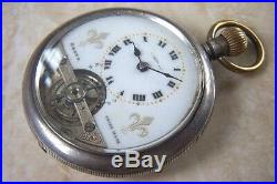 A SILVER CASED 8 DAY POCKET WATCH c. 1929 FOR REPAIR