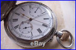 A SILVER HUNTER CASED CHRONOGRAPH POCKET WATCH c. 1910