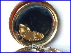 A. W. Co Waltham 18K Solid Gold Embossed Cased Manual Pocket Watch Working
