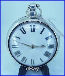 A Working Silver Pair Case Verge Fusee 1848 Price of Kennington Pocket Watch