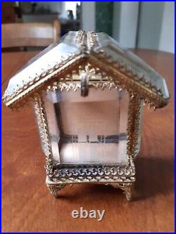 A very rare house shaped antique pocket watch holder case