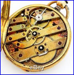 Albert Duval, Locle, pendant watch in 18K gold and enamel hunter case rf26058