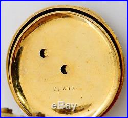 Albert Duval, Locle, pendant watch in 18K gold and enamel hunter case rf26058