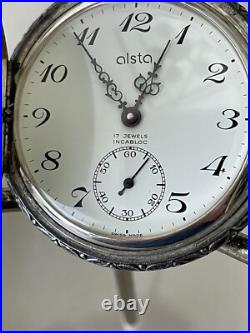 Alsta Silver Case 2 Pocket Watch