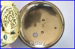 Amazing Antique Silver Pair Case Verge Fusee Doctor's Pocket Watch 1781