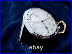 Amazing Good Shape ZENITH Art Deco Pocket Watch In Stainless Steel Case c. 1909