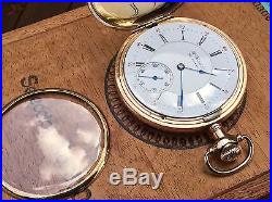 Amazing Private Label 16s 17 Jewel Illinois Getty G/F Hunter Case Pocket Watch