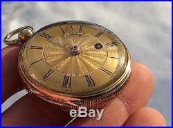 Amazing mint condition 1800's English verge fusee Gold filled cased pocket watch