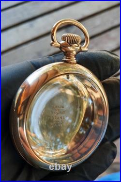 Amercan Q 18s 25yr 14k Gold Filled Crescent Case Video Good Case (lotsa Gold!)