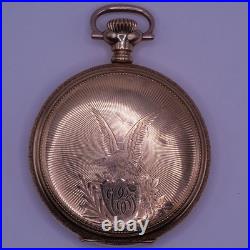 American Eagle Elgin Pocket Watch Grade 381 17 Jewel Deuber Case Gold Fill Runs