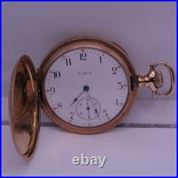 American Eagle Elgin Pocket Watch Grade 381 17 Jewel Deuber Case Gold Fill Runs