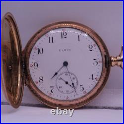 American Eagle Elgin Pocket Watch Grade 381 17 Jewel Deuber Case Gold Fill Runs