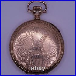 American Eagle Elgin Pocket Watch Grade 381 17 Jewel Deuber Case Gold Fill Runs