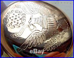 American Eagle Vintage 1909 Hamilton 900 Pocket 19J 5 Adj. 12S Watch SIGNED Case