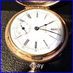 American G. F Hunter Case size 0 Pocket watch with chain 1901