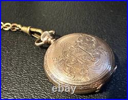 American G. F Hunter Case size 0 Pocket watch with chain 1901