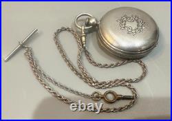 American Union s. 18 Silver Hunter Case Pocket Watch, with 18in silver chain