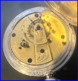 American Union s. 18 Silver Hunter Case Pocket Watch, with 18in silver chain