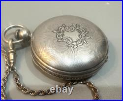 American Union s. 18 Silver Hunter Case Pocket Watch, with 18in silver chain