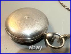 American Union s. 18 Silver Hunter Case Pocket Watch, with 18in silver chain
