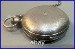 American Union s. 18 Silver Hunter Case Pocket Watch, with 18in silver chain