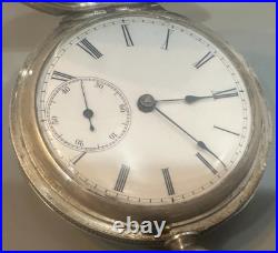 American Union s. 18 Silver Hunter Case Pocket Watch, with 18in silver chain