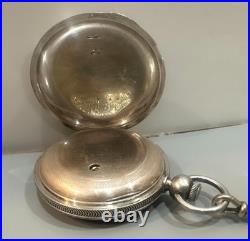 American Union s. 18 Silver Hunter Case Pocket Watch, with 18in silver chain