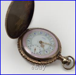 American Waltham Gf Full Hunter Model 1883 Size 18 Fancy Dial Pocket Watch
