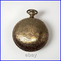 American Waltham Gf Full Hunter Model 1883 Size 18 Fancy Dial Pocket Watch