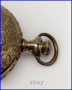 American Waltham Gf Full Hunter Model 1883 Size 18 Fancy Dial Pocket Watch