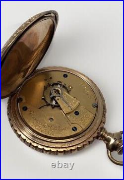 American Waltham Gf Full Hunter Model 1883 Size 18 Fancy Dial Pocket Watch