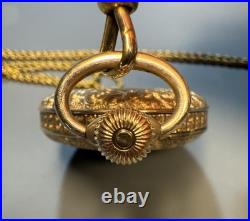 American Waltham Gold Filled Hunter Pocket Watch Safety Barrel Engraved Case