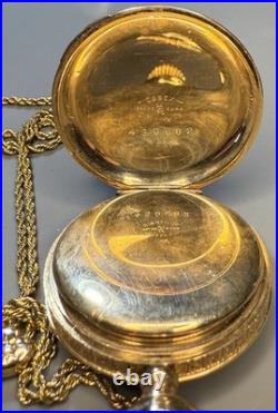 American Waltham Gold Filled Hunter Pocket Watch Safety Barrel Engraved Case