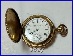 American Waltham Gold Plated 14k. Mascot Hunter Case Pocket Watch