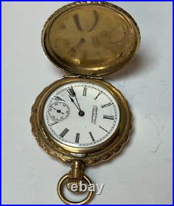 American Waltham Gold Plated 14k. Mascot Hunter Case Pocket Watch