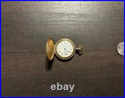 American Waltham Model 1891 64 Grade Gold Pocket Watch Working Briefly